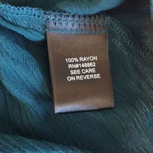 Torrid Teal Gauze Lace Trim Long Sleeve Cold Shoulder Peplum Blouse 2X NWT - Picture 13 of 15